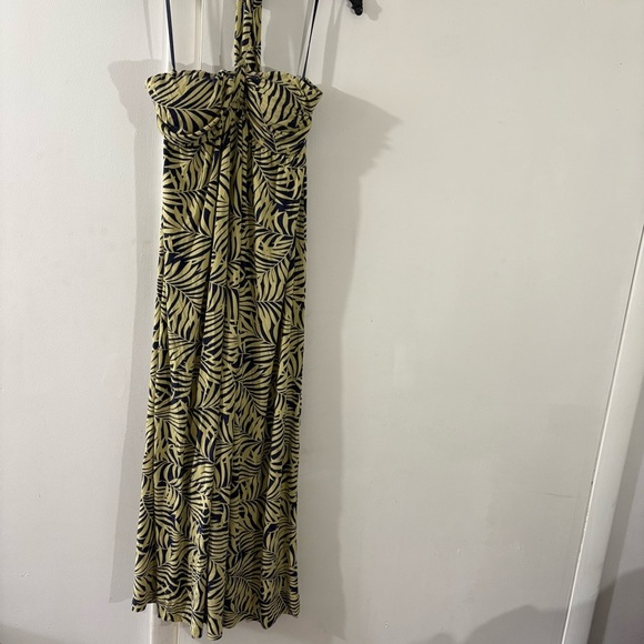 Dresses & Skirts - A Pea in The Pod MATERNITY Sz S Maxi Hater Dress Yellow Navy
